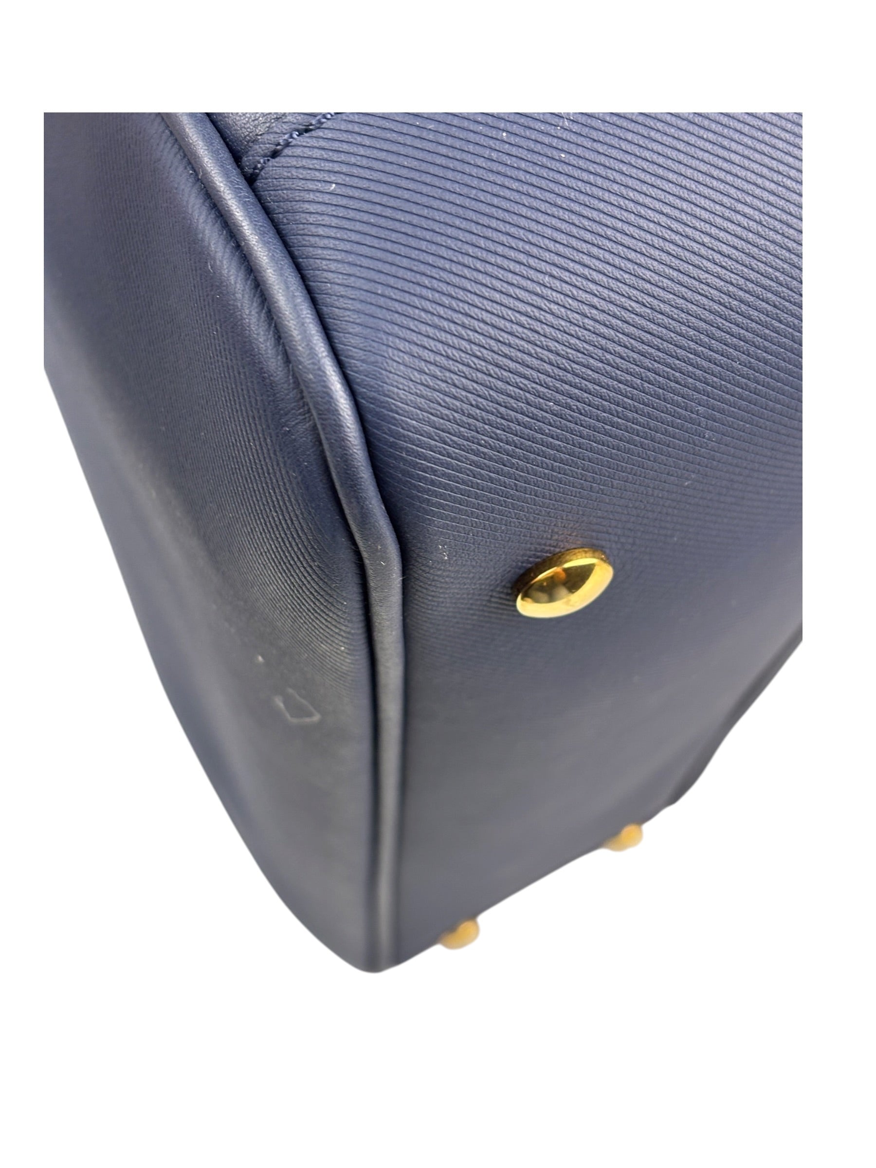 Burberry Navy Blue/Brown Dk88 Medium Two-Way Bag