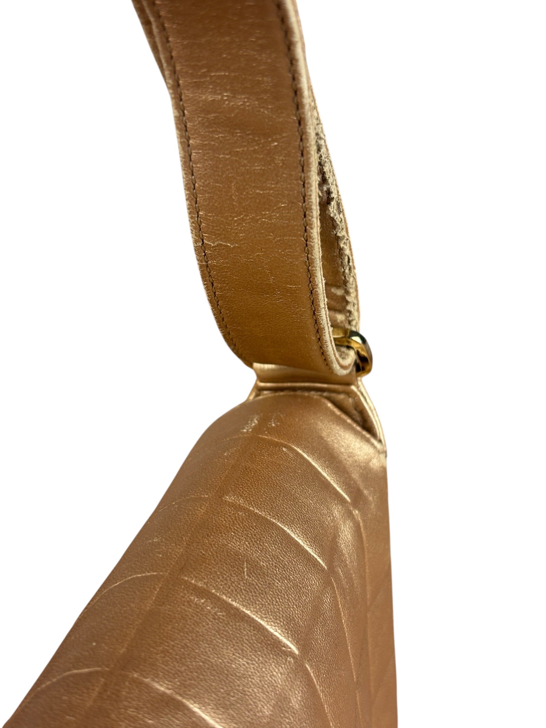 Chanel Gold Calfskin Chocolate Bar Shoulder Bag 2002