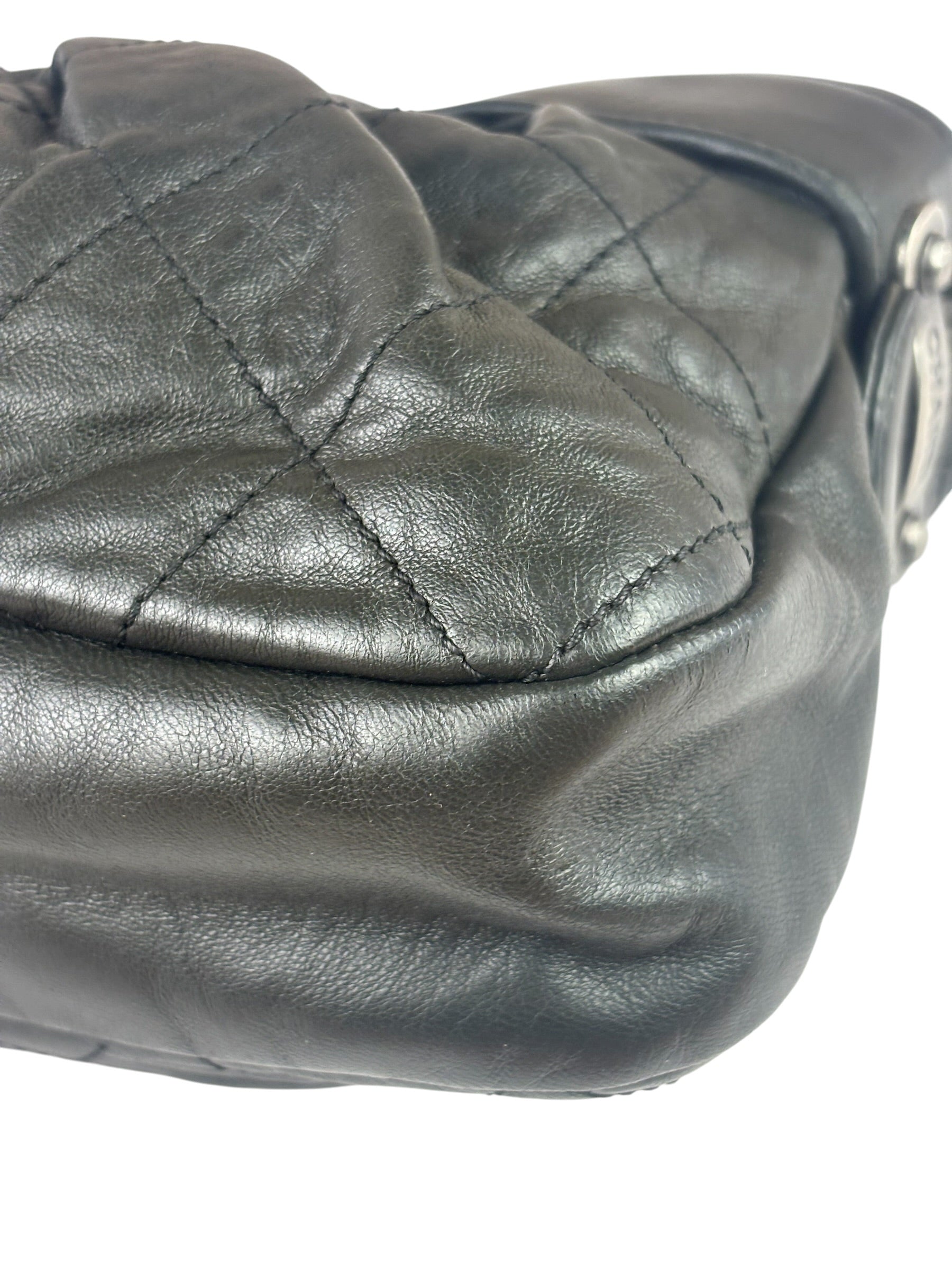 Chanel Grey Quilted Leather Tote Bag 2006