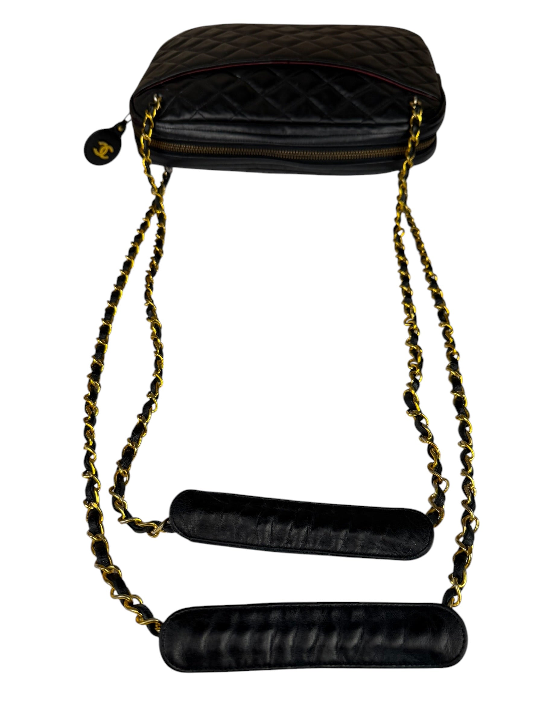 Chanel Black Quilted Lambskin Camera Bag 1989