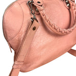 Balenciaga Pink Moto Leather Dome 2Way City Bag