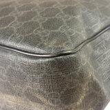 Gucci Grey/Black Leather GG Supreme Messenger Bag