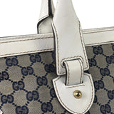 Gucci Navy Leather Trim GG Sherry Line Heritage Shoulder Bag
