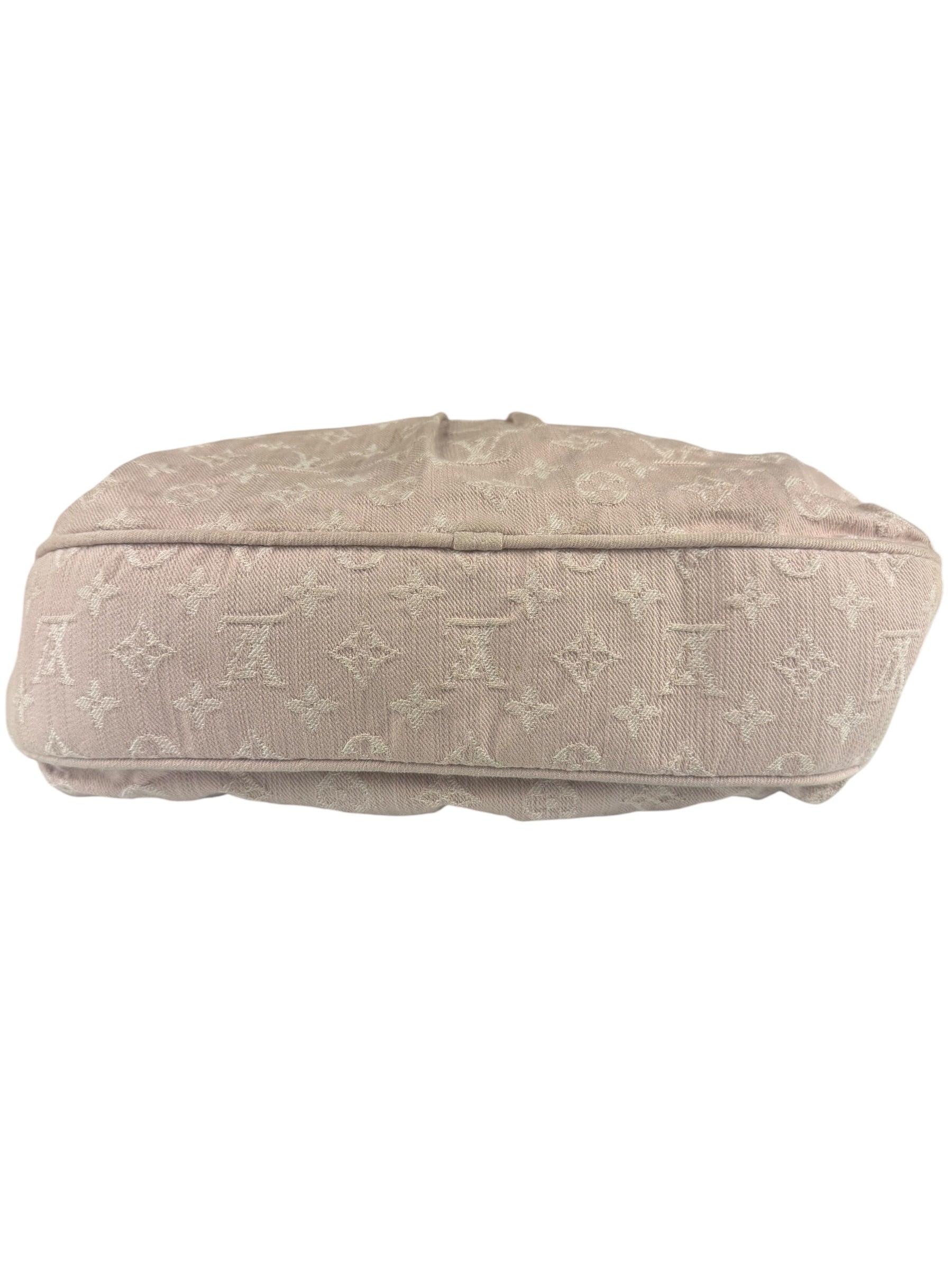 Louis Vuitton Vintage Rose Pink Monogram Denim Slightly Hobo Bag