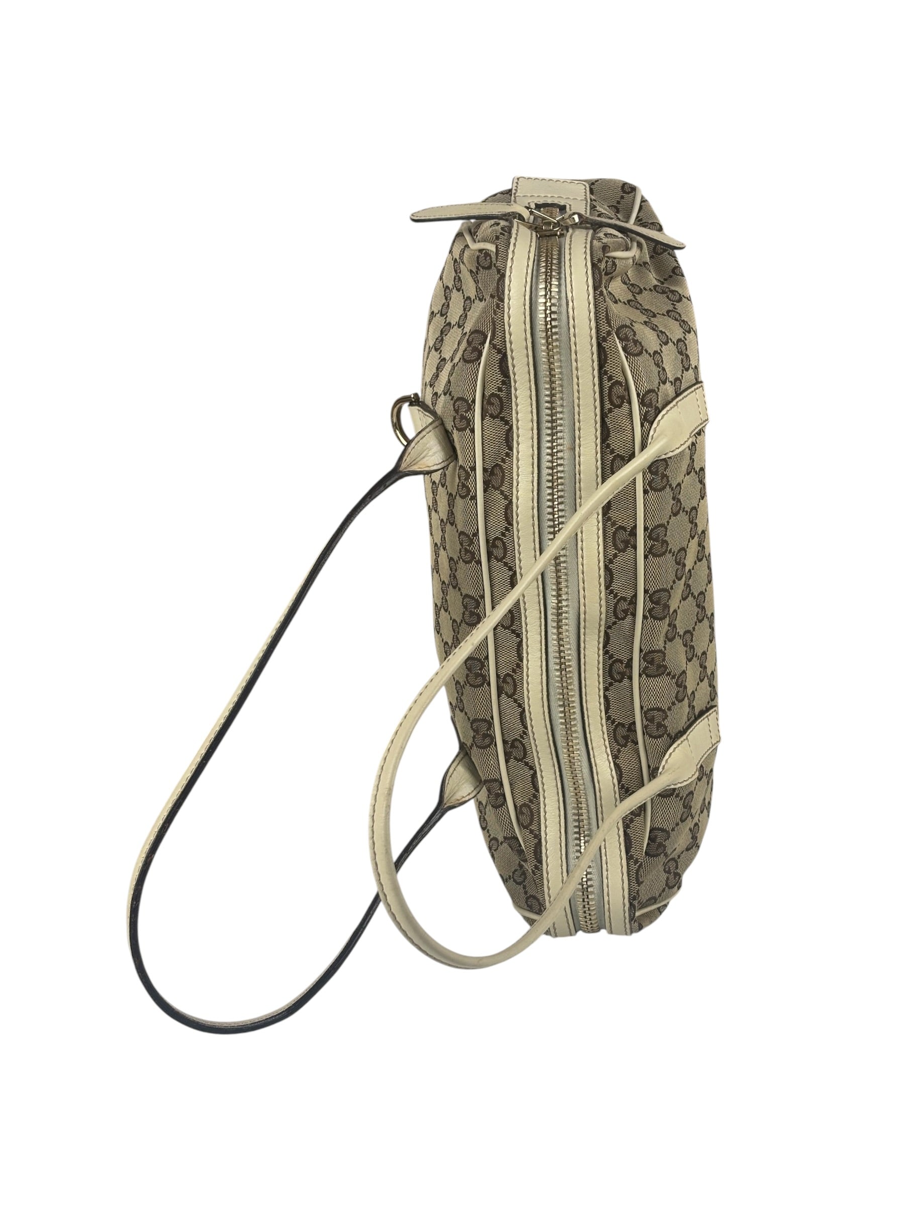 Gucci GG Beige Ivory Leather Shoulder Bag