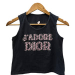 Christian Dior Black Rhinestone J'adore Dior Cotton Tank Top