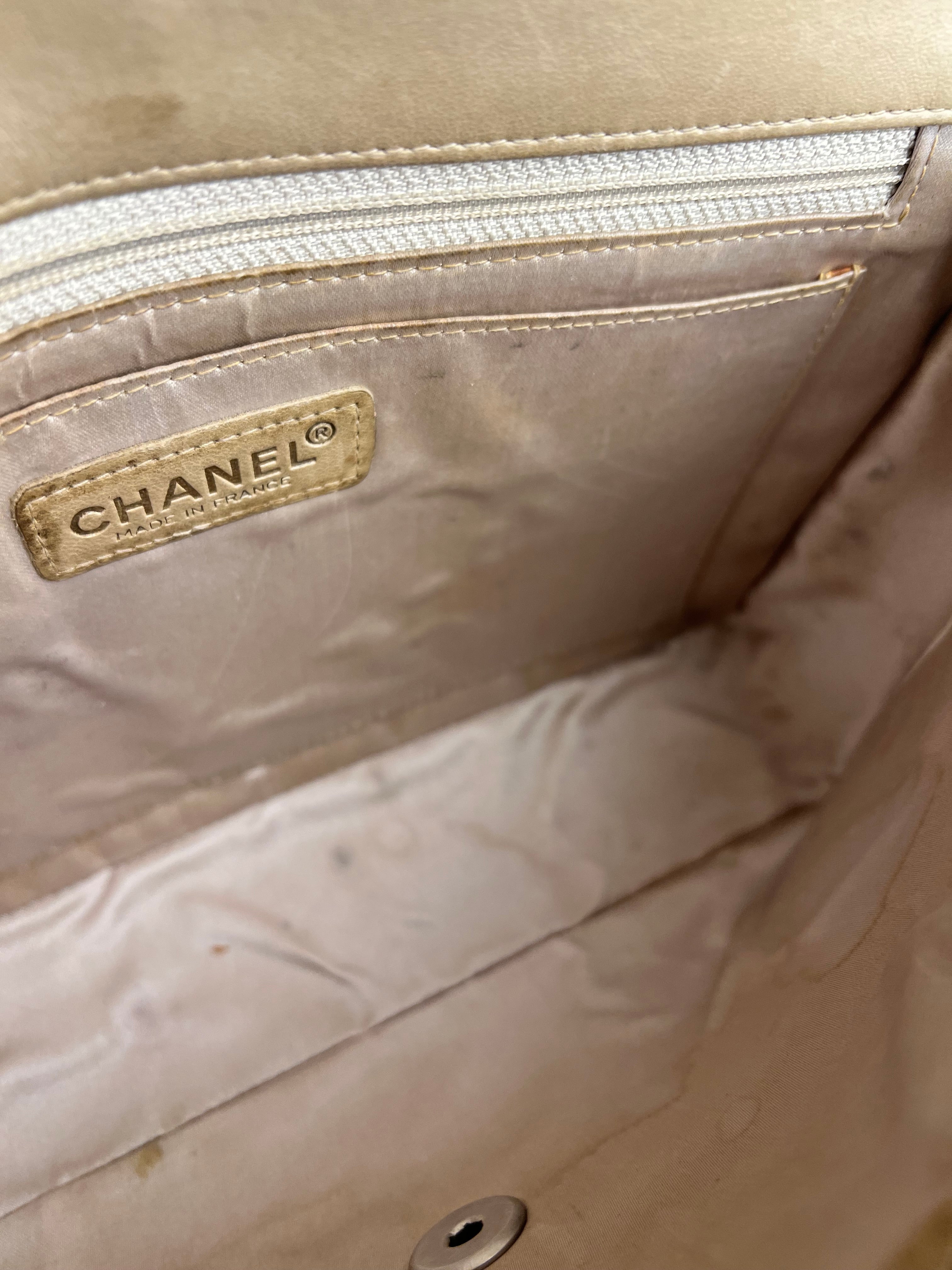 Chanel Vintage Beige Travel Line Classic Flap 2001