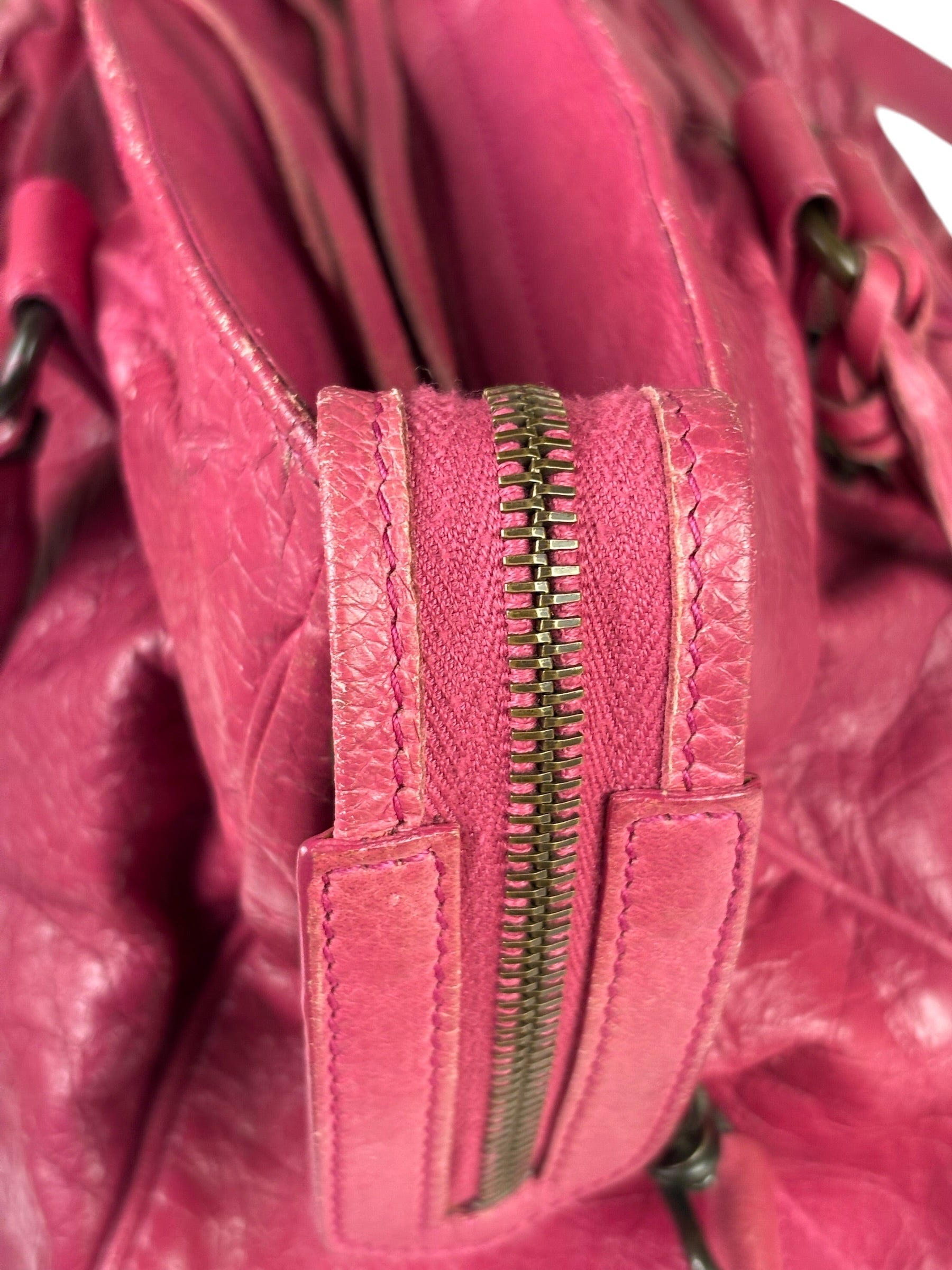 Balenciaga Pink Leather Classic City Two-Way Bag