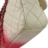 Chanel Quilted Caviar Ivory/Pink Ombre Jumbo Flap 2013