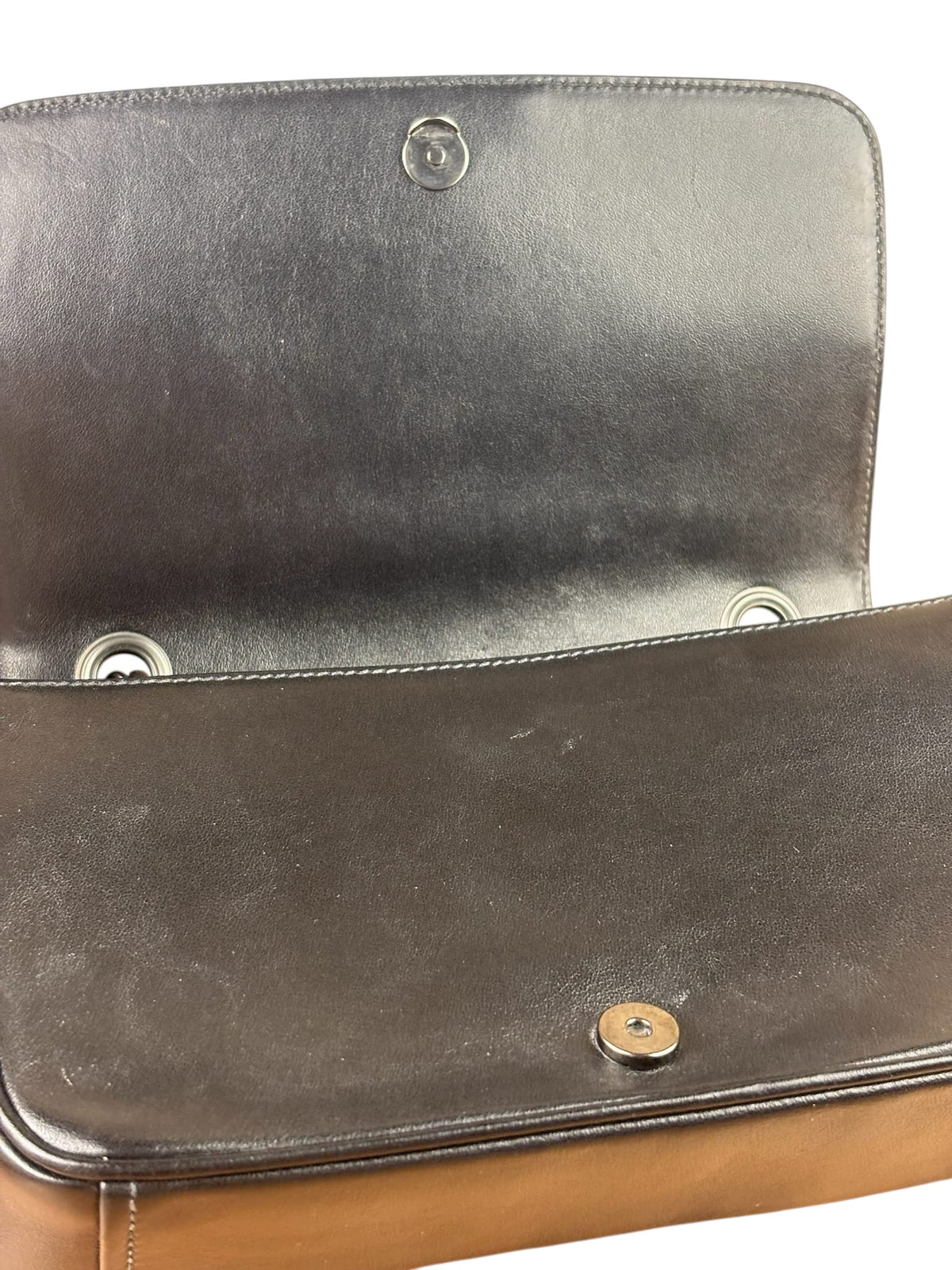 Prada Black Calfskin Studded Glace Flap Bag