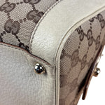 Gucci Leather Trim Monogram Canvas Web Stripe Tote Bag