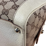 Gucci Leather Trim Monogram Canvas Web Stripe Tote Bag