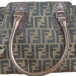 Fendi Leather Trim Zucca Canvas Du Jour Tote Bag