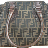 Fendi Leather Trim Zucca Canvas Du Jour Tote Bag