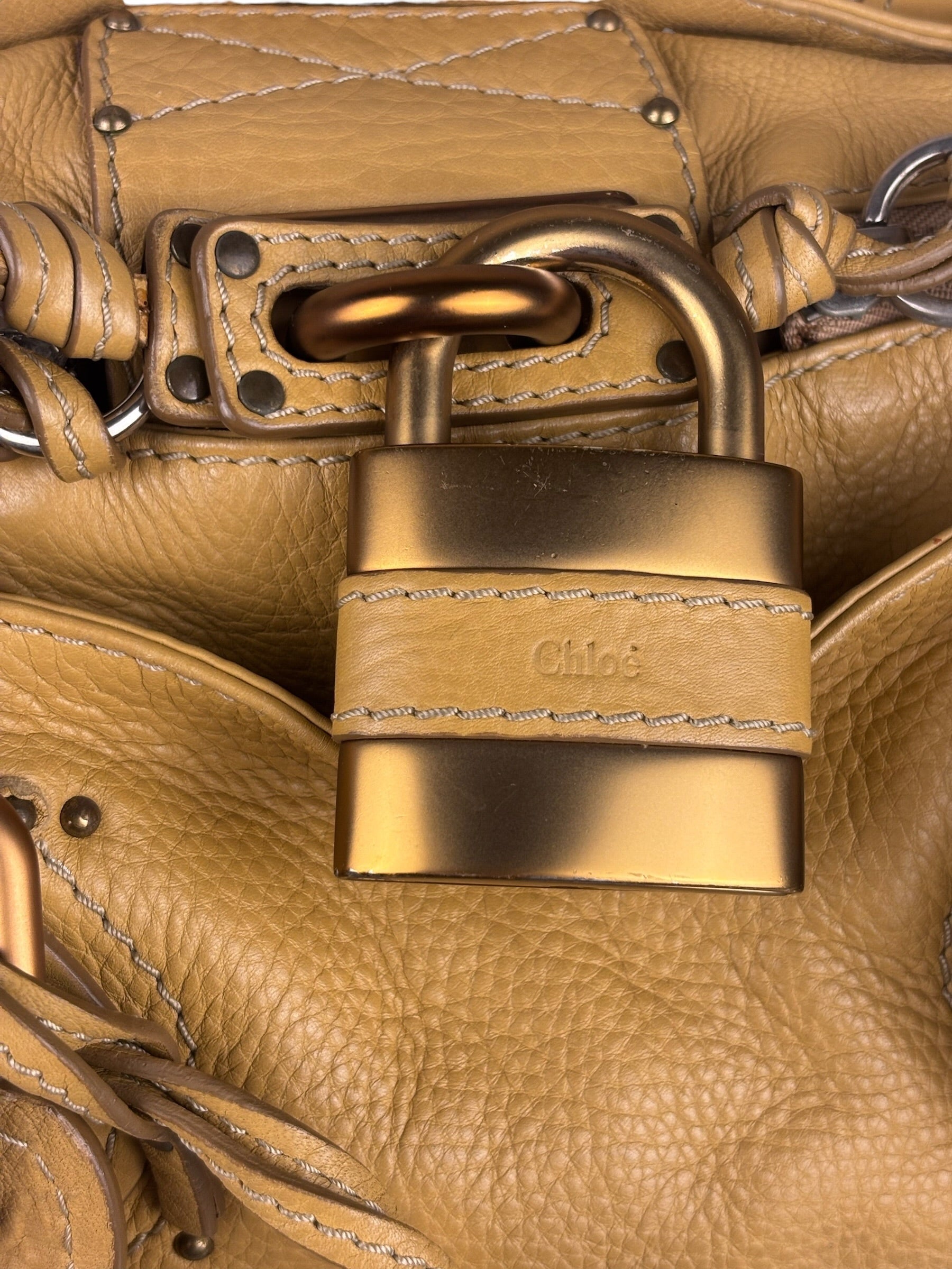 Chloe Yellow Leather Paddington Shoulder Bag