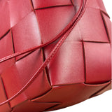 Bottega Veneta Red Leather Cassestte Maxi Intrecciato Bucket Bag