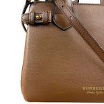 Burberry Brown Leather & House Check Small Banner