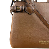 Burberry Brown Leather & House Check Small Banner