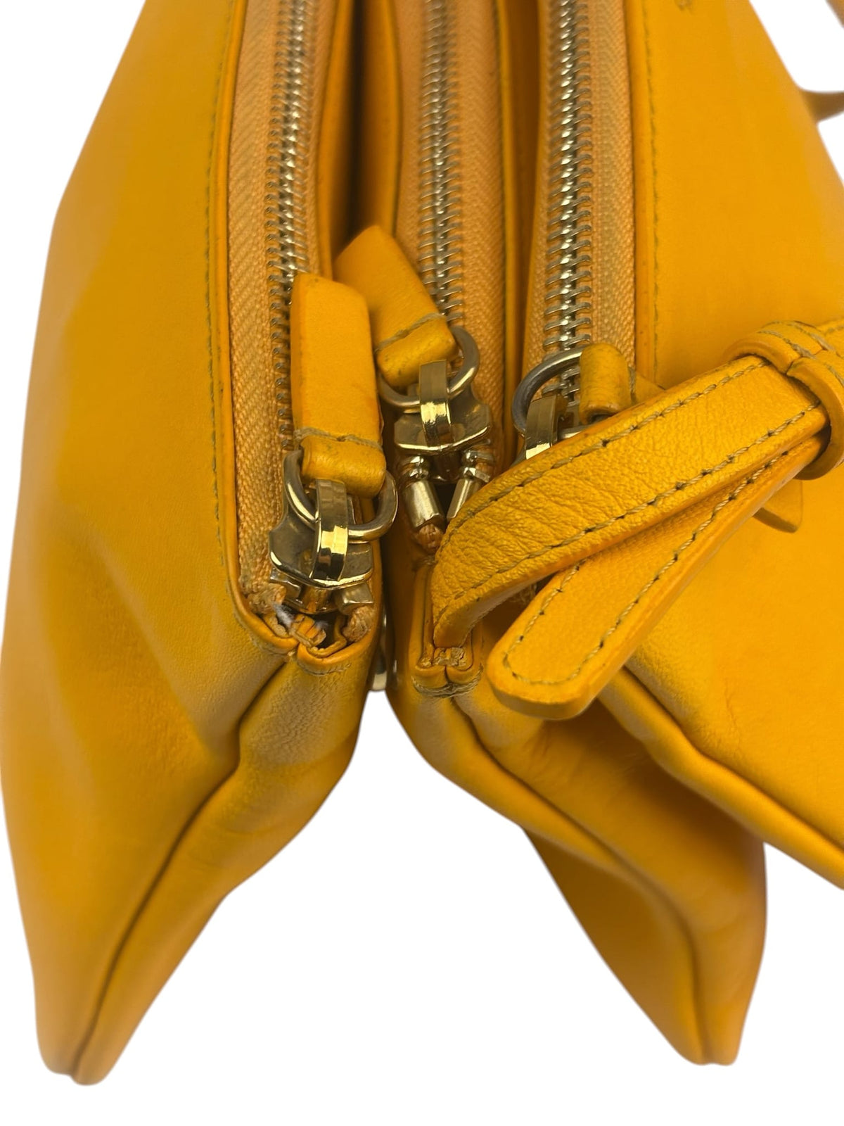 Celine Yellow/Orange Leather Trio Small Crossbody Bag