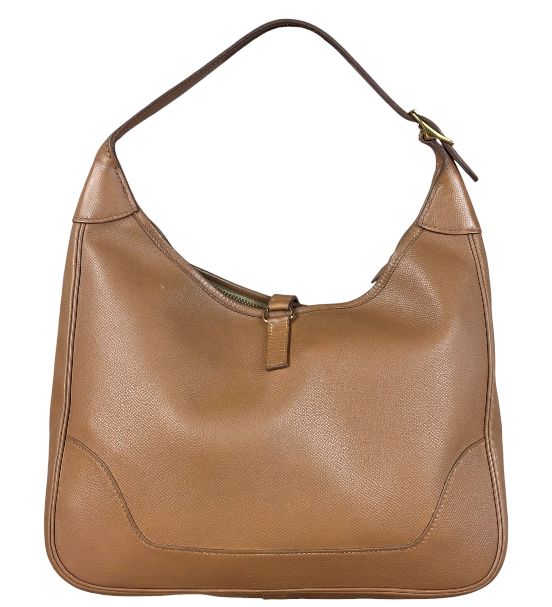 Hermes Vintage Tan Brown Leather Shoulder Bag