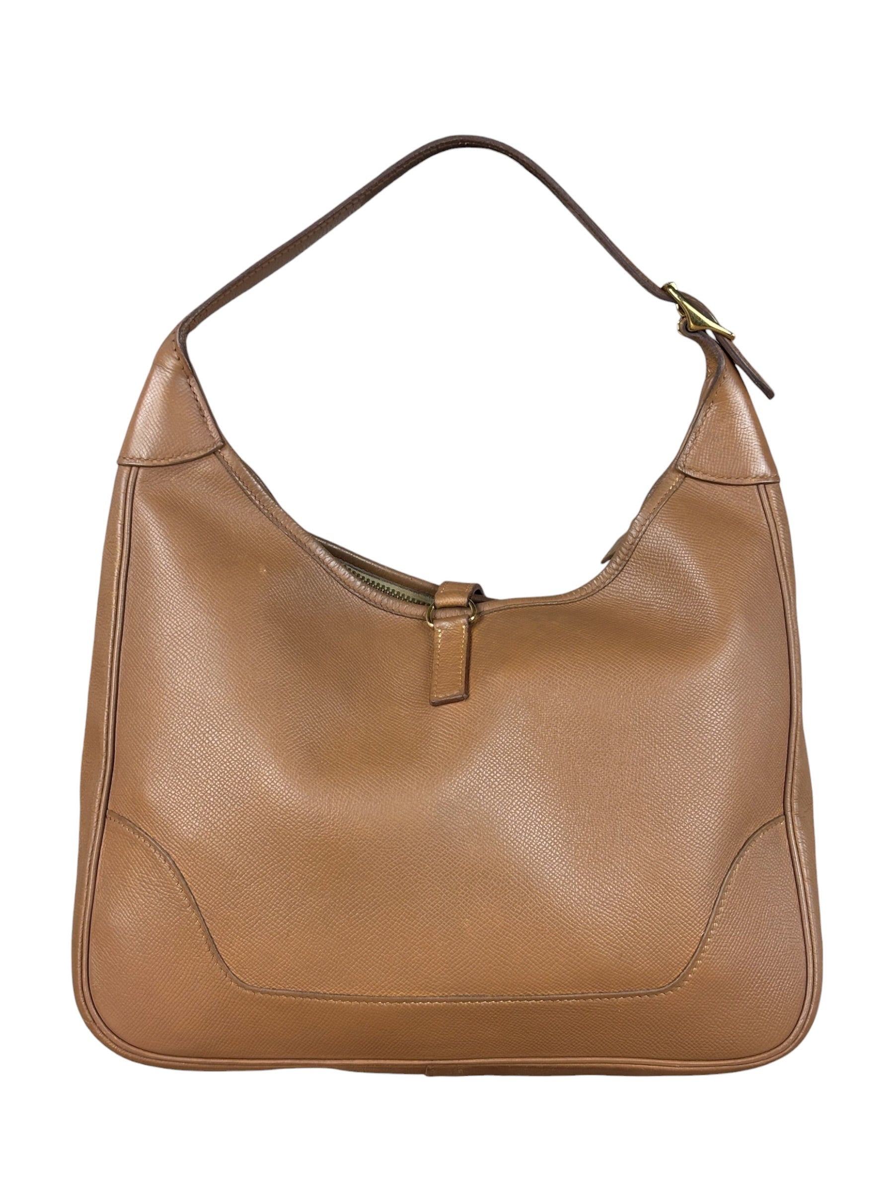 Hermes Vintage Tan Brown Leather Shoulder Bag