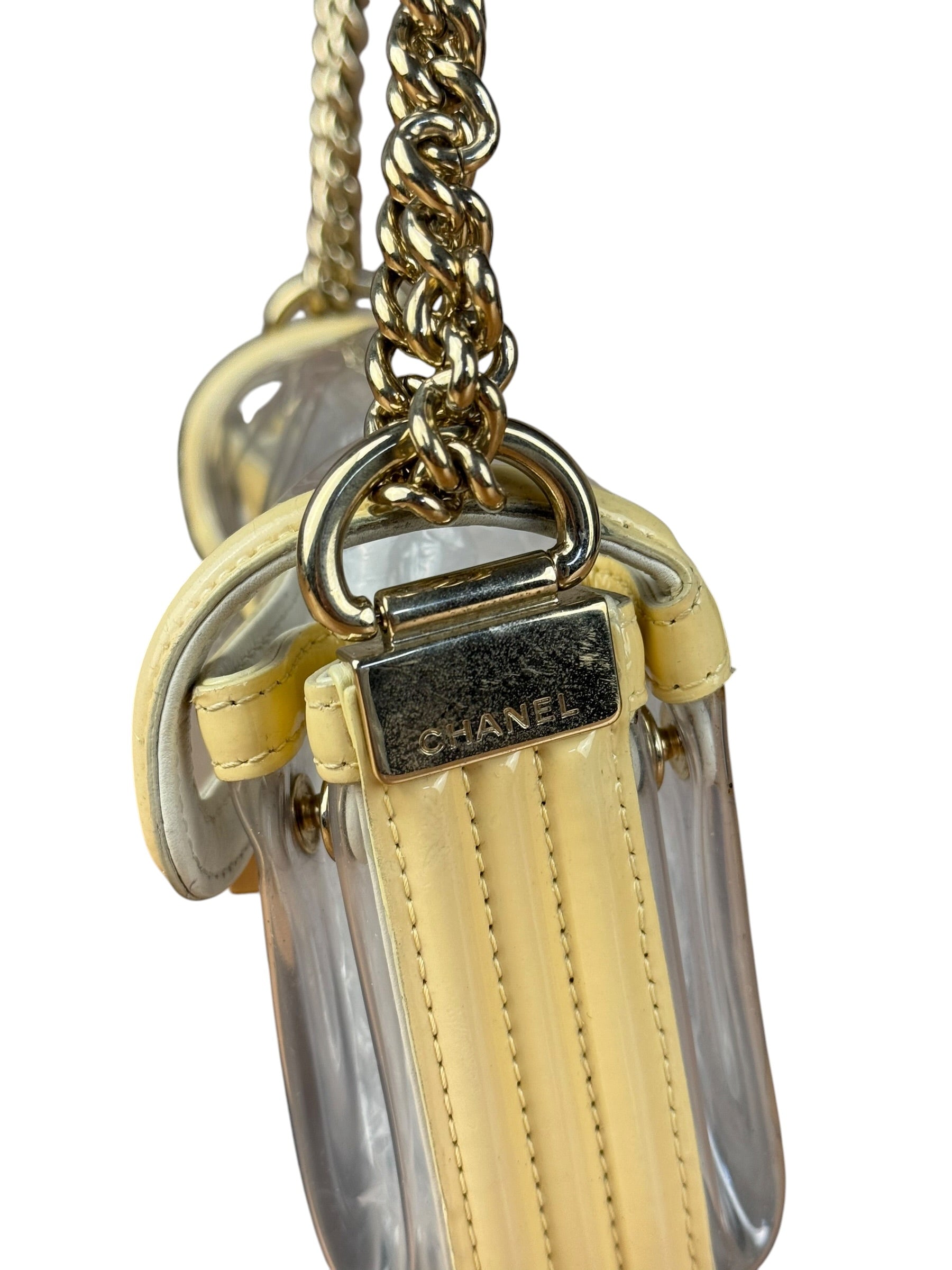 Chanel Yellow Clear PVC Classic Chain Flap Bag 2012