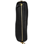 Loewe Leather Bracelet Pleated Pouch Bag Black
