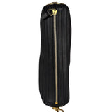 Loewe Leather Bracelet Pleated Pouch Bag Black