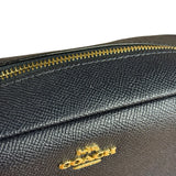 Coach Cosmetic Pouch Navy Blue Pebbled Leather