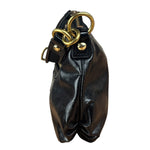 Coach Black Poppy Liquid Gloss Leather Storypatch Hobo Bag