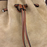 Loewe Brown/Beige Suede/Leather Trim Horseshoe Shoulder Bag