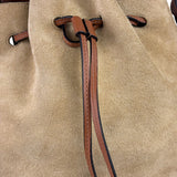Loewe Brown/Beige Suede/Leather Trim Horseshoe Shoulder Bag
