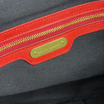 Polo Ralph Lauren Red Woven Leather Tote