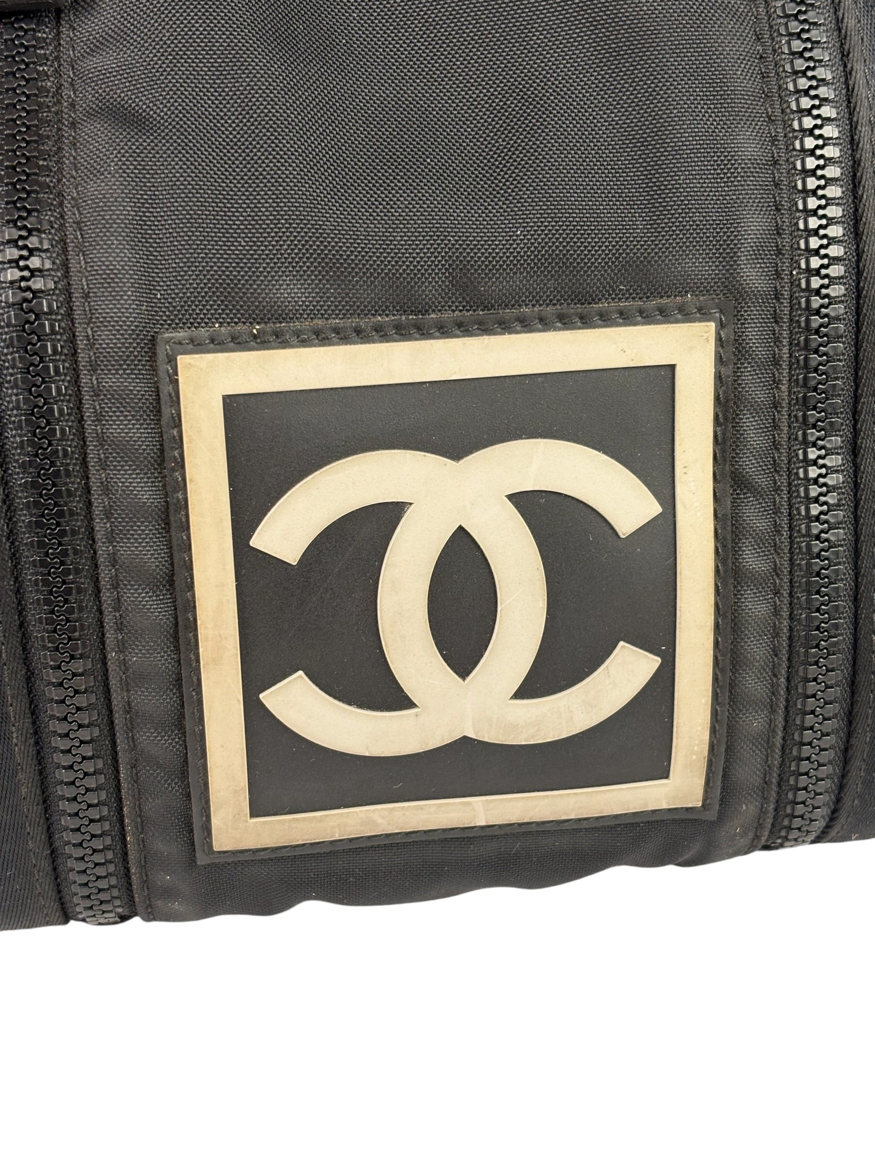 Chanel Black NylonSport Line Duffle Mesh Large Bag 2000's