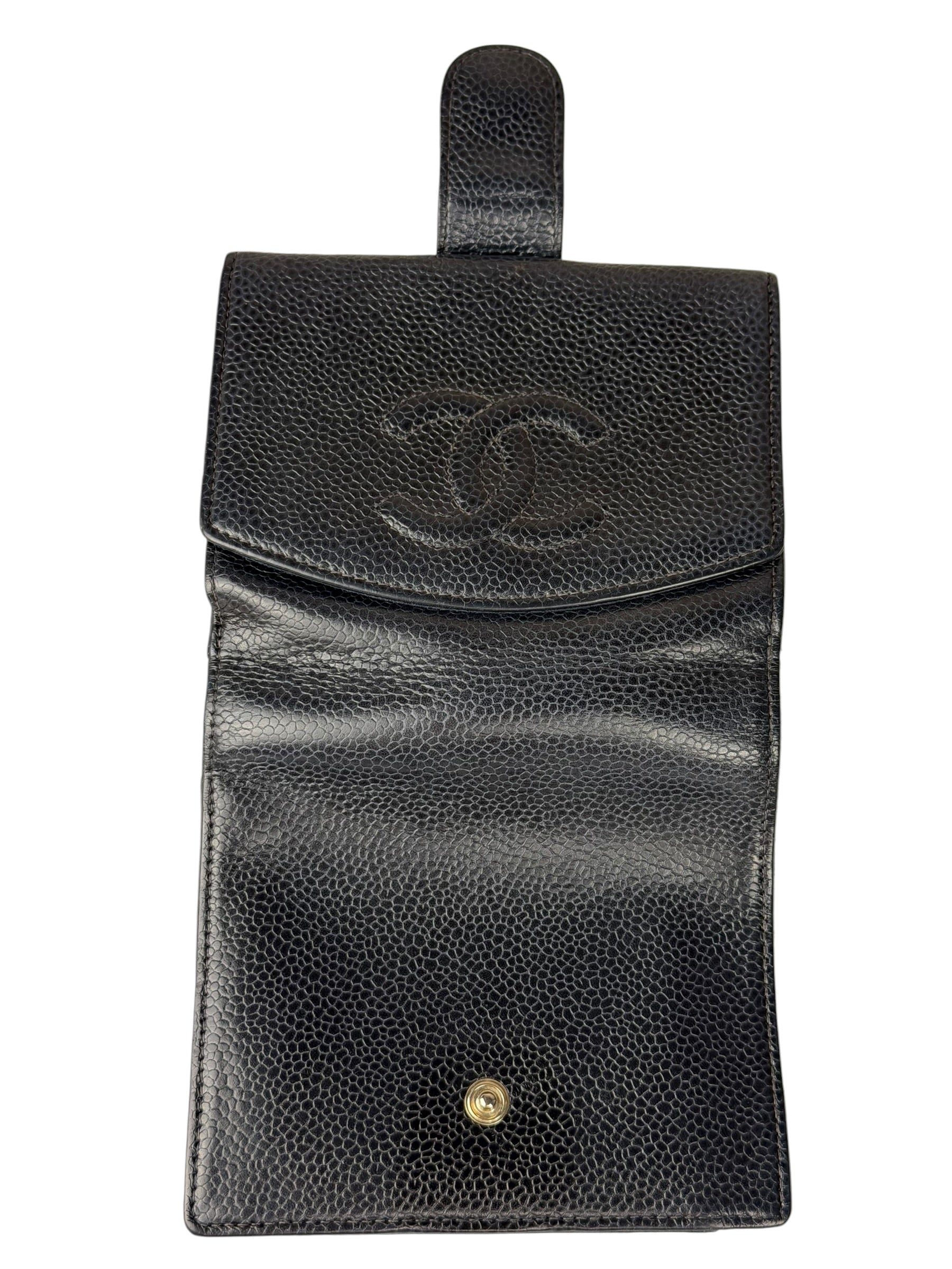 Chanel Navy Blue Leather Caviar Wallet