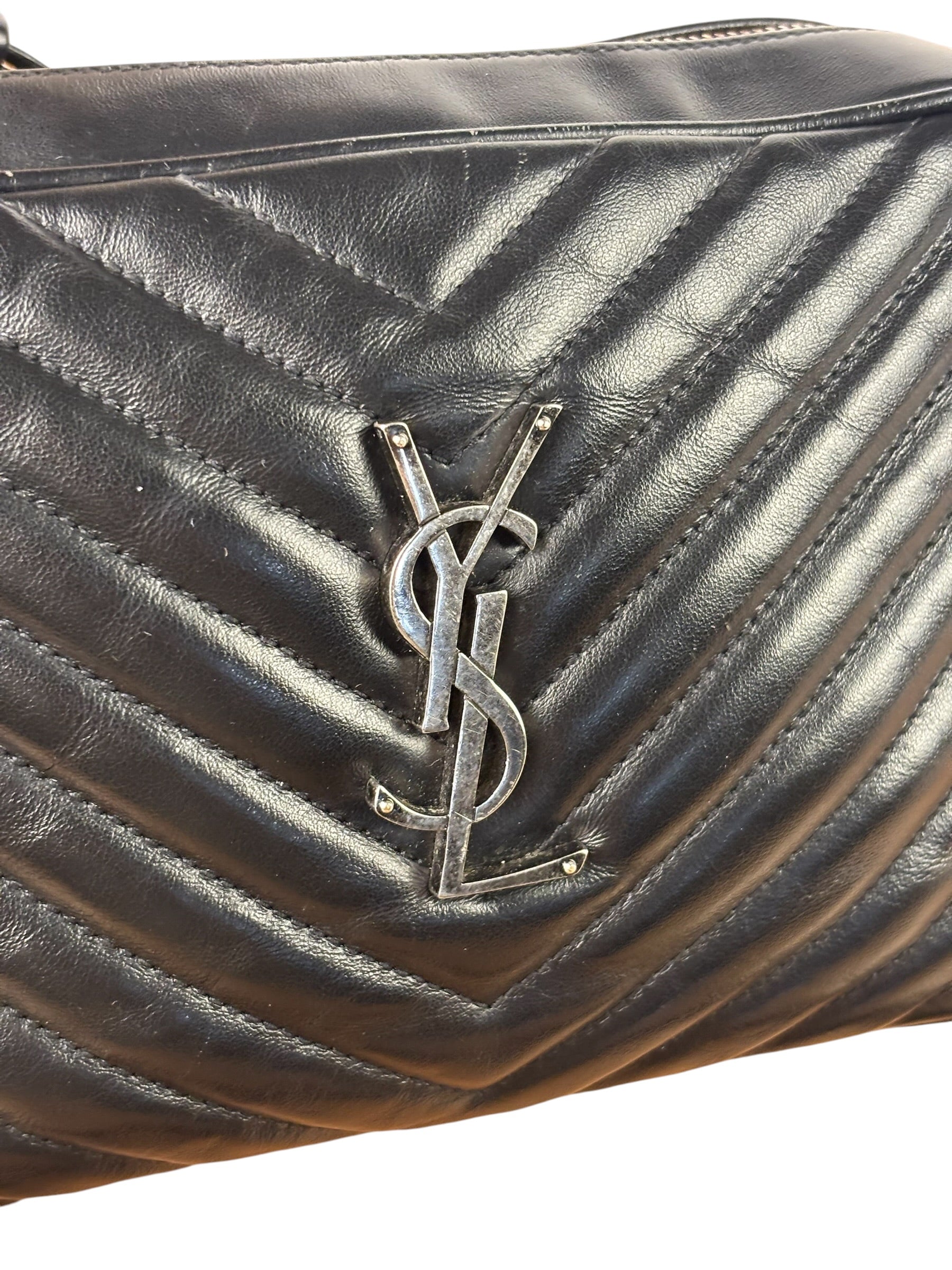 Yves Saint Laurent Black Leather Lou Camera Bag