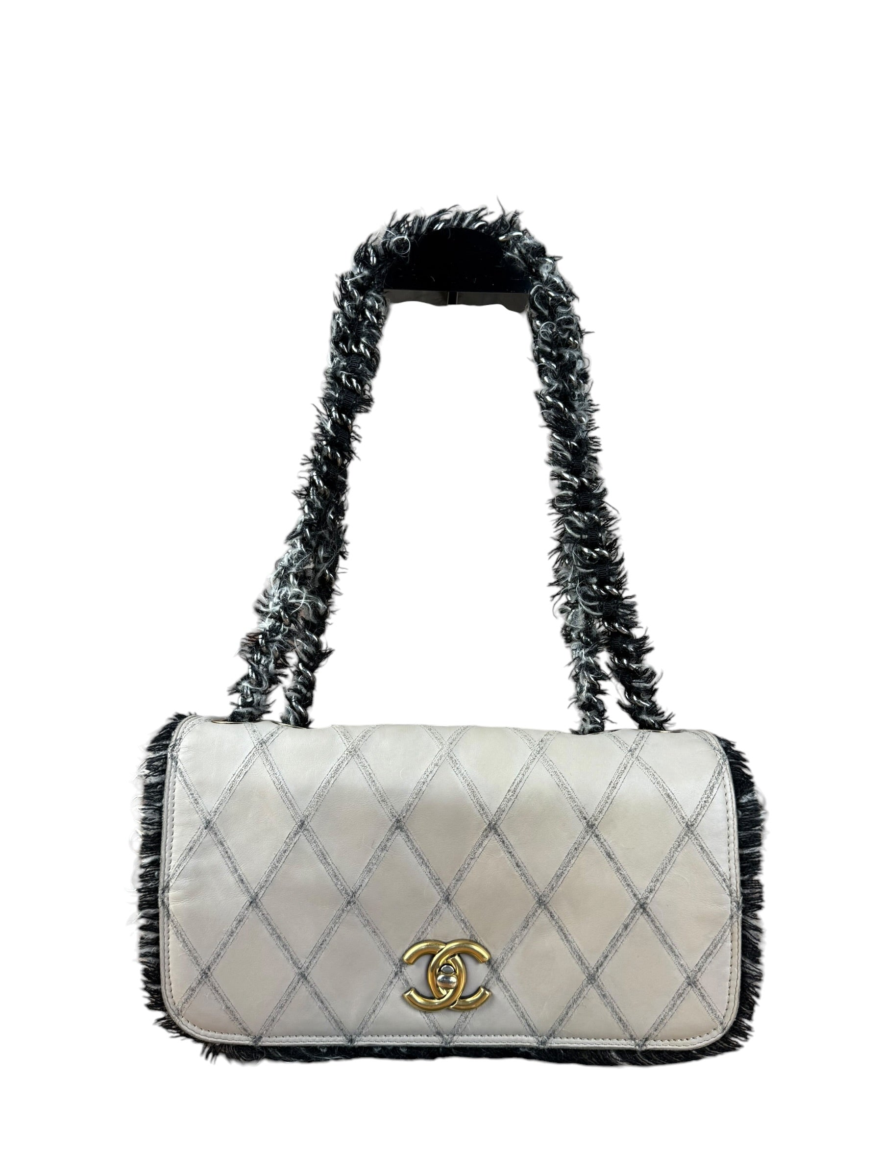 Chanel Tweedy Quilted Leather Fringe Flap Bag 2011