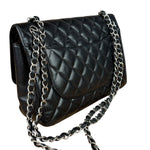 Chanel Black Caviar Quilted Leather Classic Jumbo Double Flap Bag 2011
