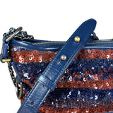 Chanel Gabrielle Small Sequin Hobo Bag Navy 2018