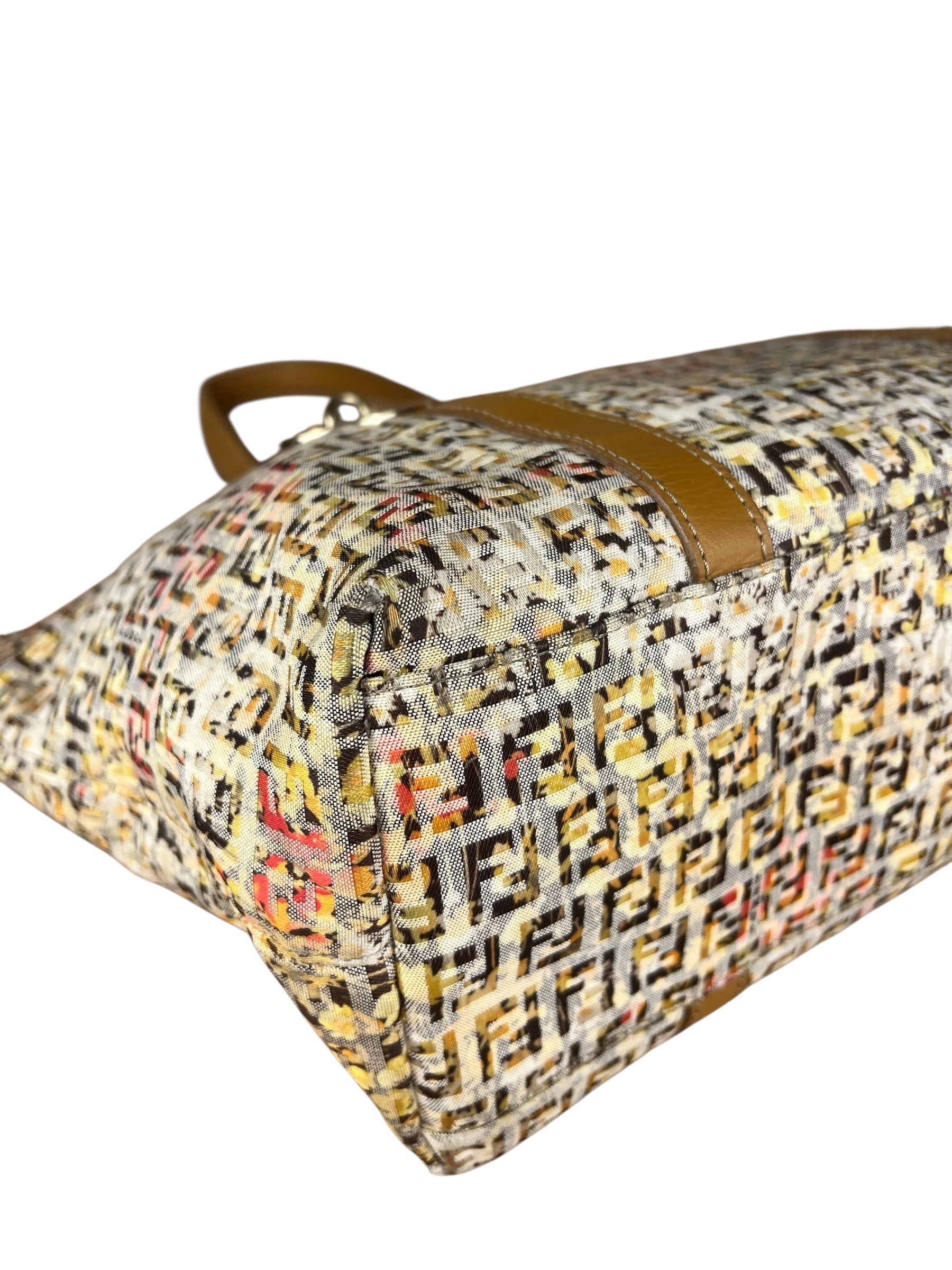 Fendi FF Floral Zucchino Shoulder Tote