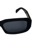 Celine Glossy Black Triomphe Rectangular Sunglasses