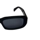 Celine Glossy Black Triomphe Rectangular Sunglasses