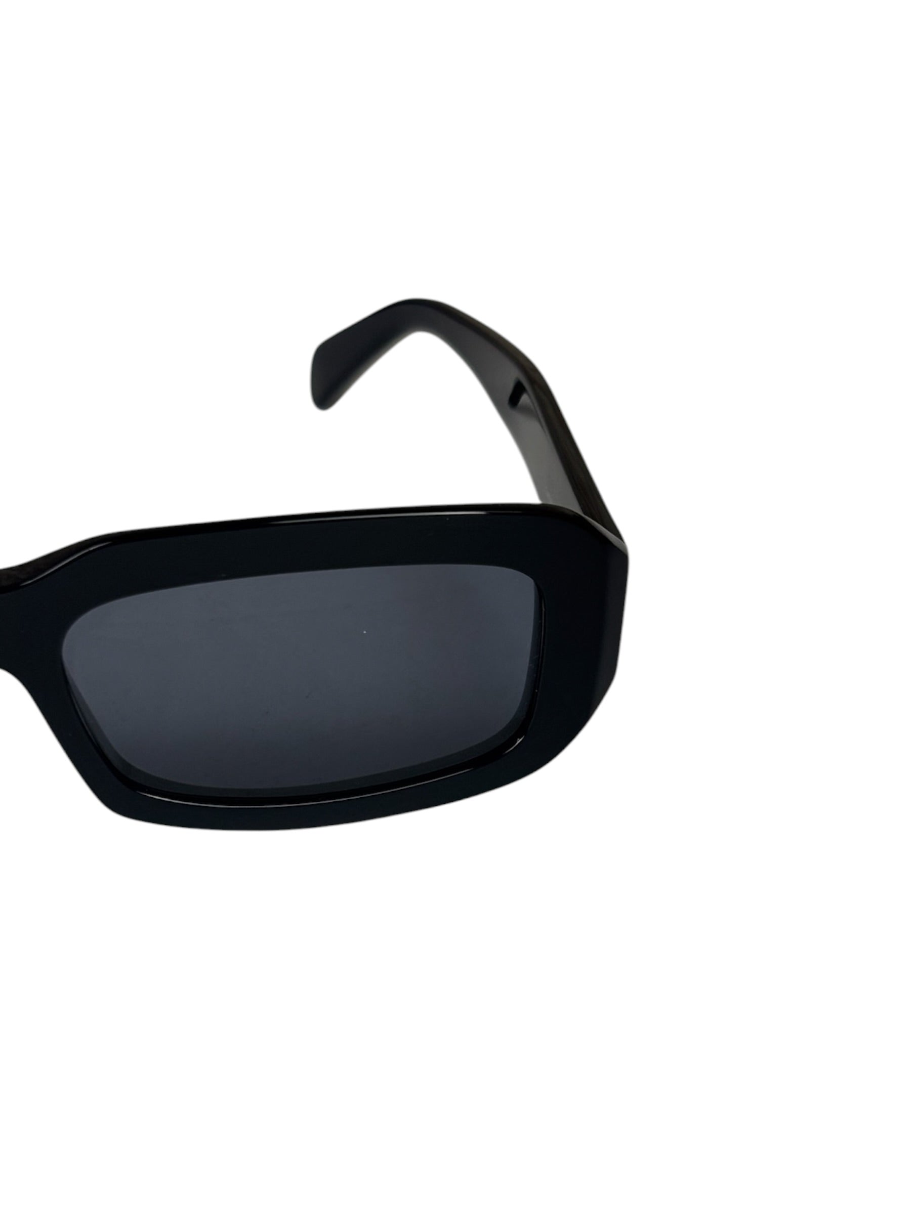 Celine Glossy Black Triomphe Rectangular Sunglasses
