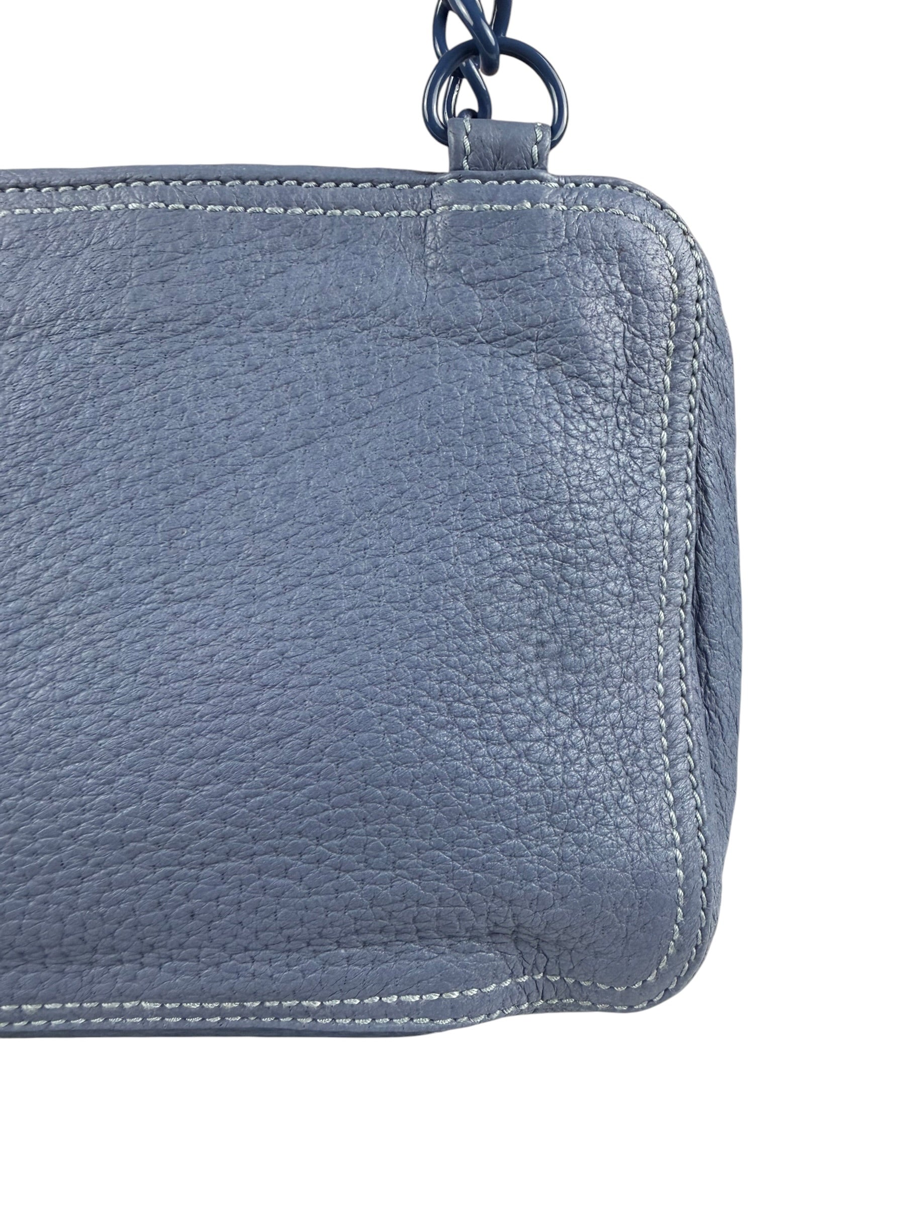 Balenciaga Vintage Blue Leather Mini Pochette
