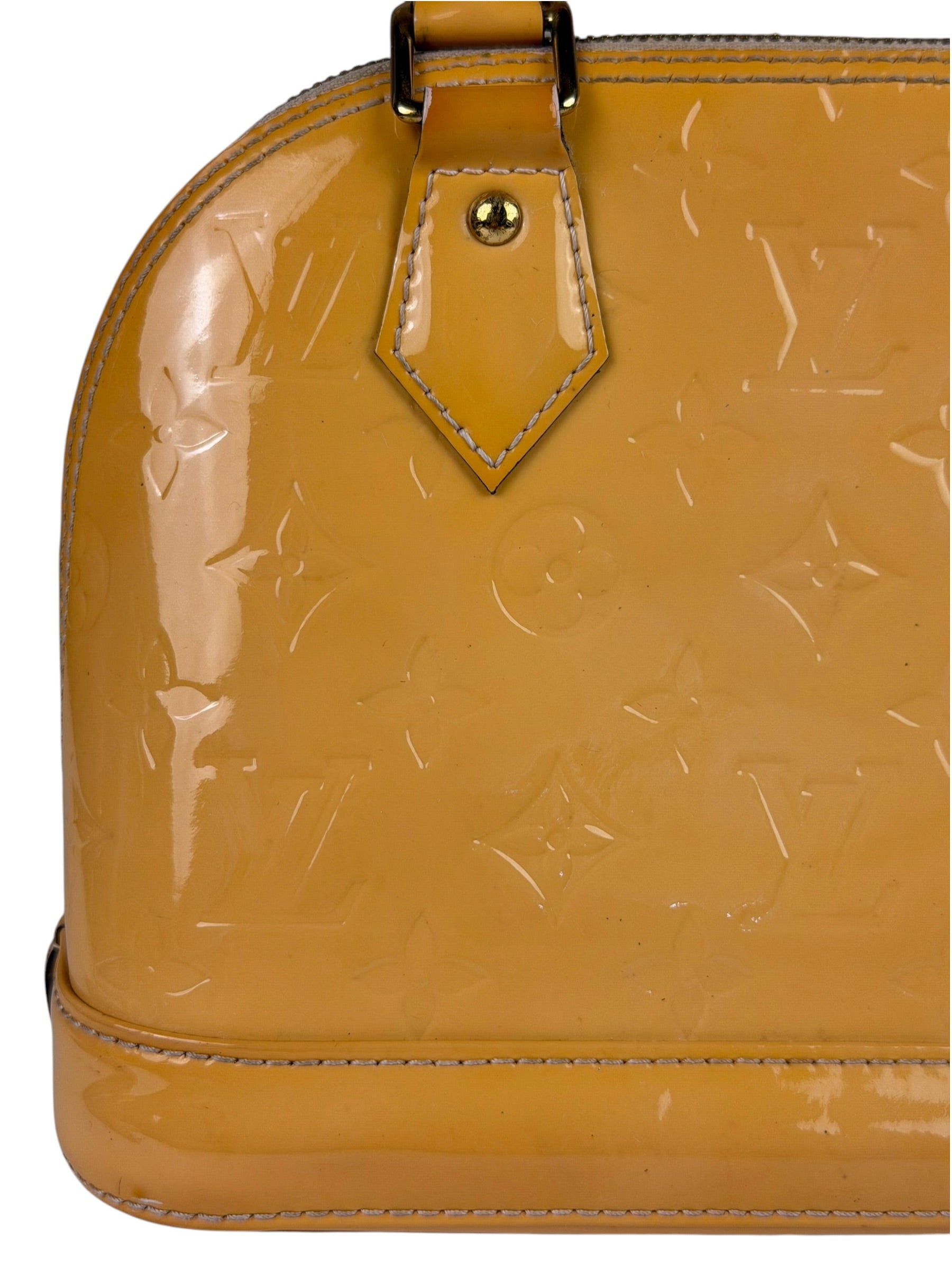 Louis Vuitton Yellow Monogram Vernis Alma BB Two-Way Bag
