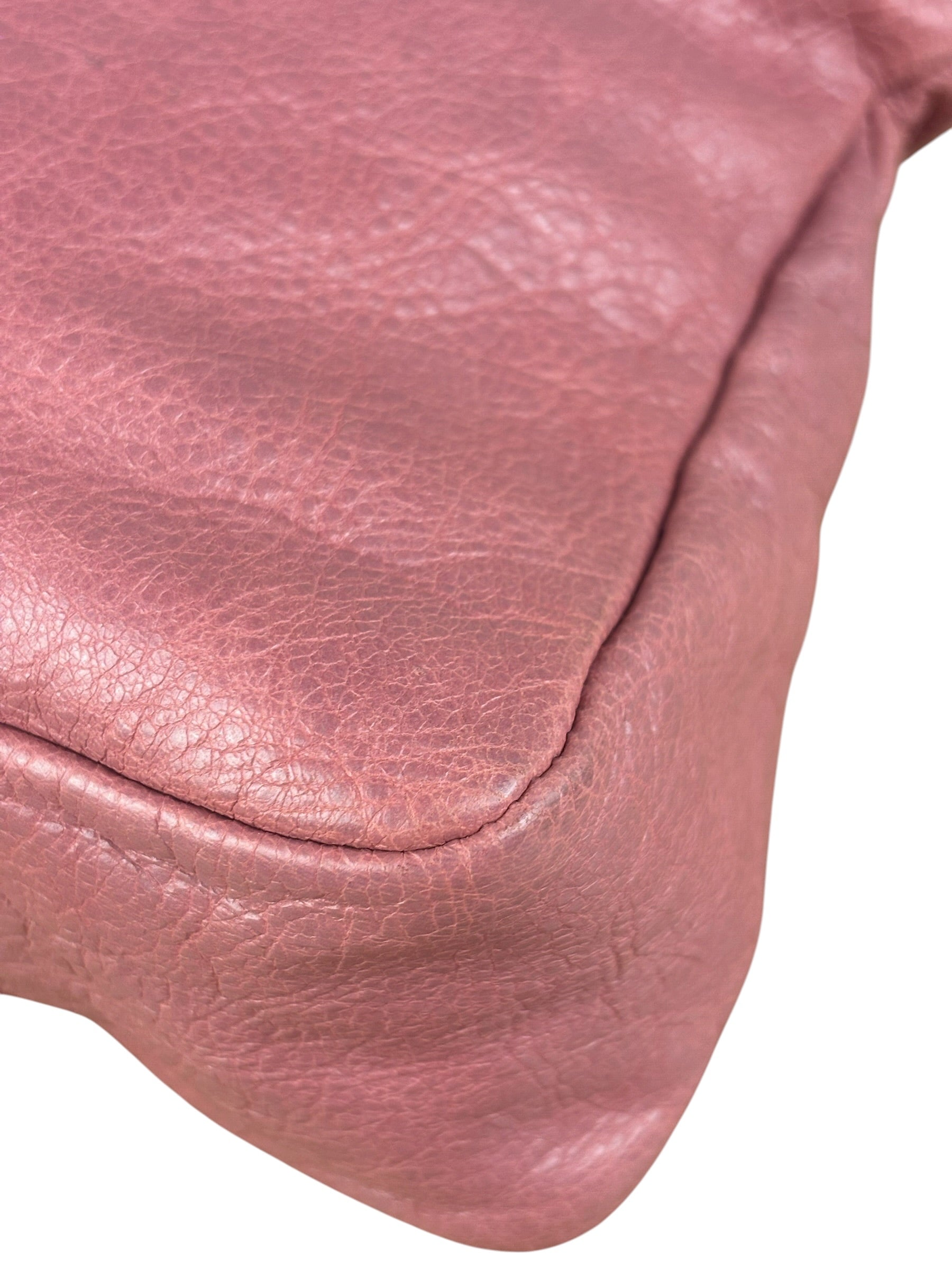 Balenciaga Rose Burbon Leather Large Premier Clutch Bag