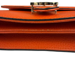 Gucci Orange Leather Small Dollar Interlocking G Shoulder Bag