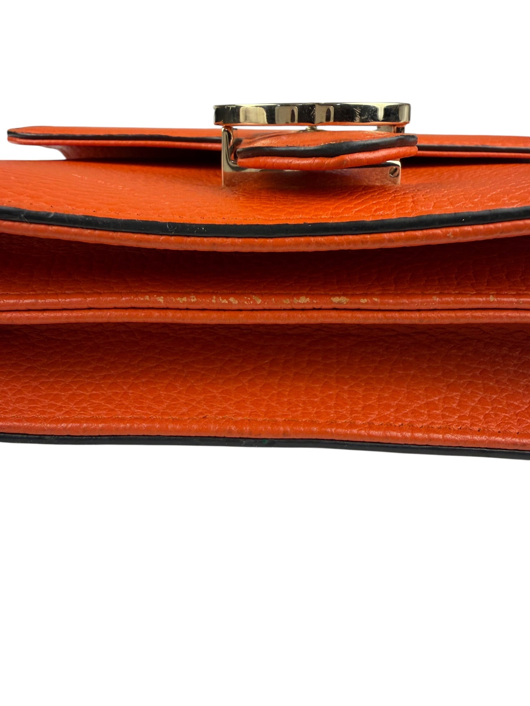 Gucci Orange Leather Small Dollar Interlocking G Shoulder Bag