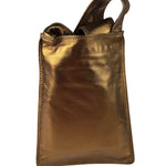 Chanel Vintage Metallic Bronze Leather Crossbody Bag 1997