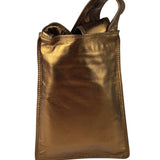 Chanel Vintage Metallic Bronze Leather Crossbody Bag 1997